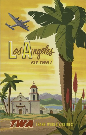 Los Angeles Fly TWA Vintage Travel Poster